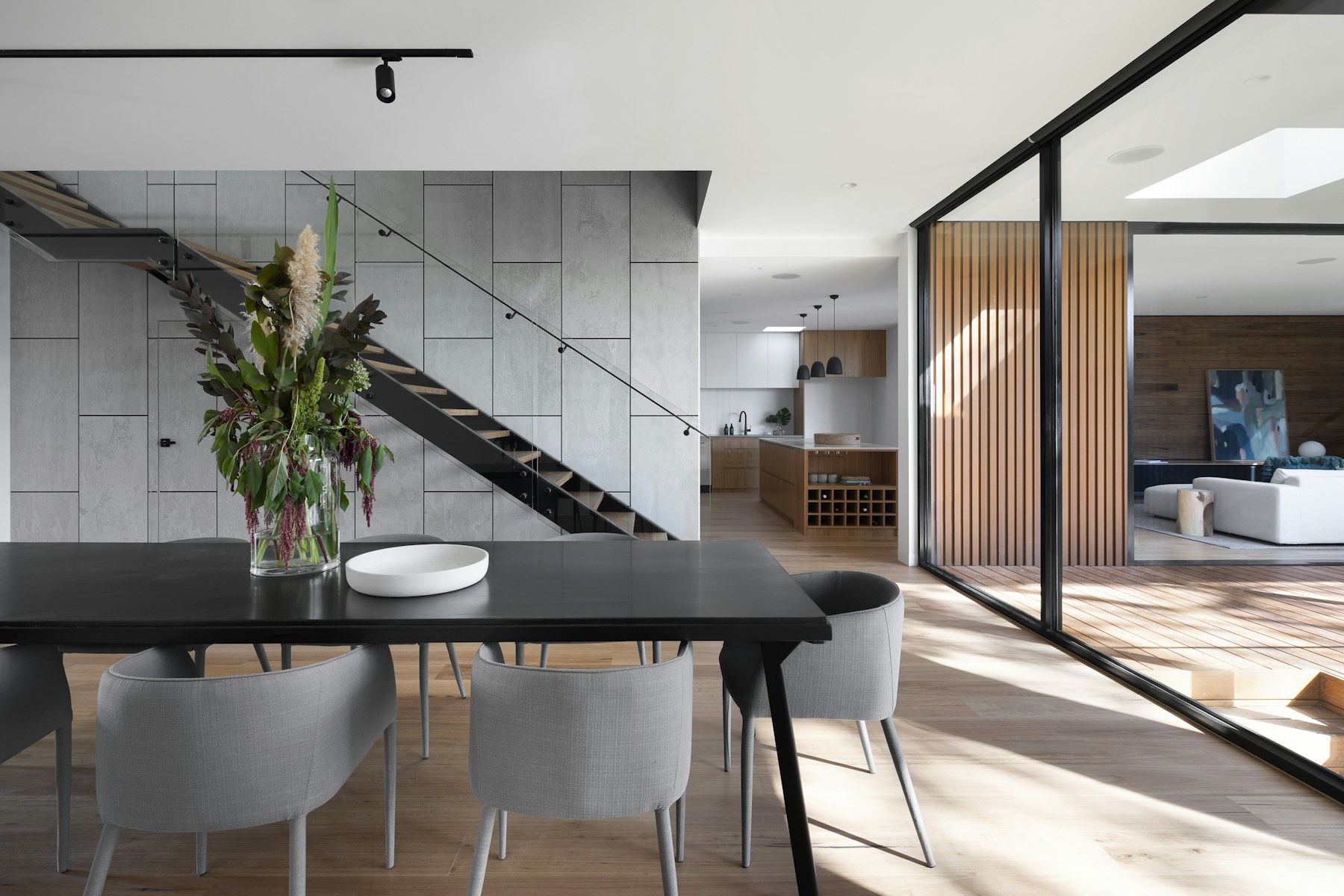Calm hotel suite in natural light